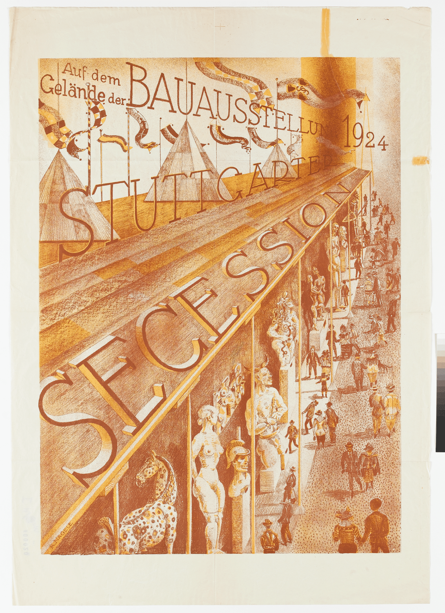 Reinhold Naegele, Plakat der Sezessionsausstellung auf der Bauausstellung Stuttgart 1924 (Graphische Sammlung der Staatsgalerie Stuttgart, Inv.: I H/m 20)